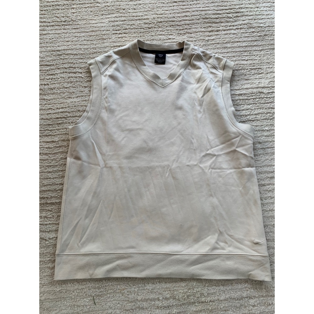 Nike Golf‎ Men's V-Neck Sleeveless Vest Top Shirt Khaki Tan Size Medium